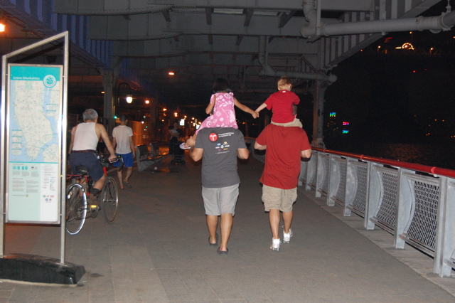 strolling along the east river