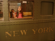 the girls on an old subway car